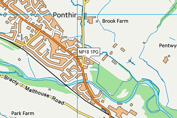 NP18 1PG map - OS VectorMap District (Ordnance Survey)