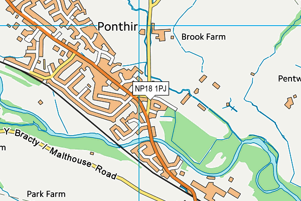 NP18 1PJ map - OS VectorMap District (Ordnance Survey)