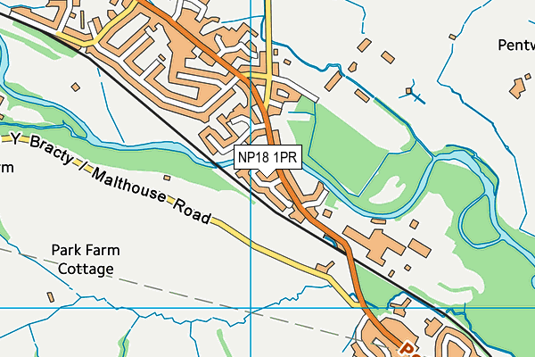 NP18 1PR map - OS VectorMap District (Ordnance Survey)