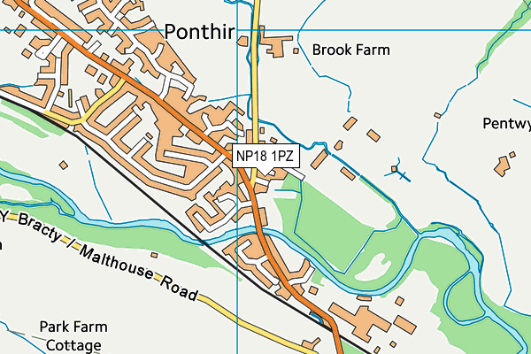 NP18 1PZ map - OS VectorMap District (Ordnance Survey)