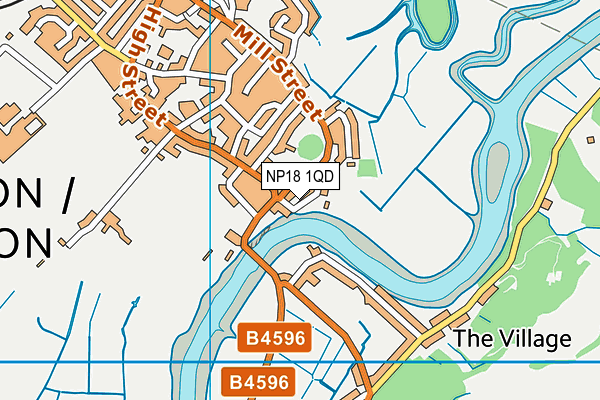 NP18 1QD map - OS VectorMap District (Ordnance Survey)