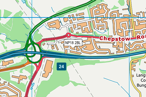 NP18 2BL map - OS VectorMap District (Ordnance Survey)
