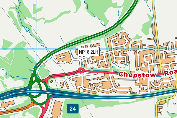 NP18 2LH map - OS VectorMap District (Ordnance Survey)