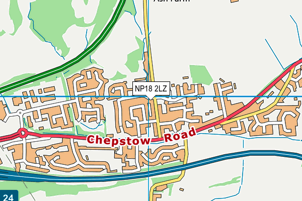NP18 2LZ map - OS VectorMap District (Ordnance Survey)