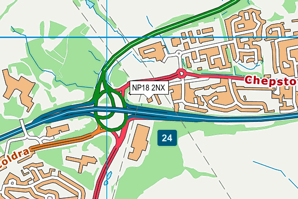 NP18 2NX map - OS VectorMap District (Ordnance Survey)