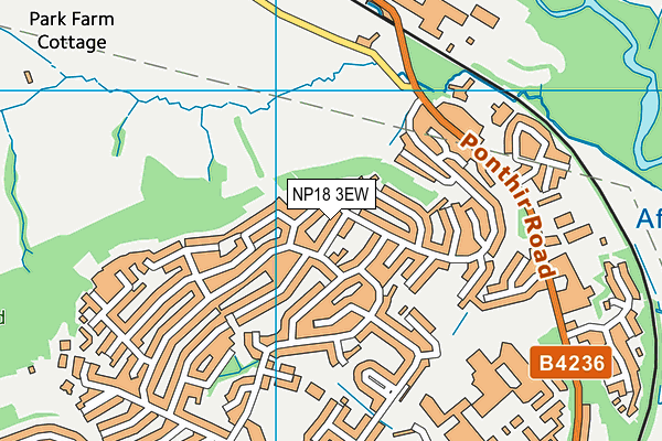 NP18 3EW map - OS VectorMap District (Ordnance Survey)