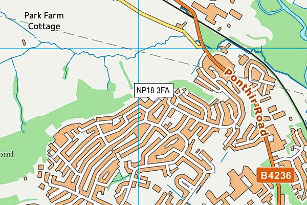 NP18 3FA map - OS VectorMap District (Ordnance Survey)