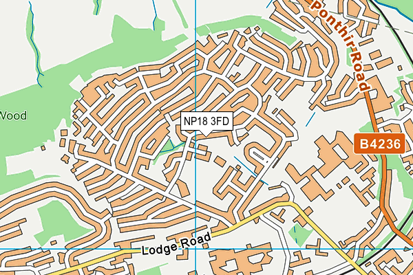 NP18 3FD map - OS VectorMap District (Ordnance Survey)