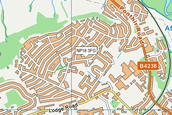 NP18 3FG map - OS VectorMap District (Ordnance Survey)