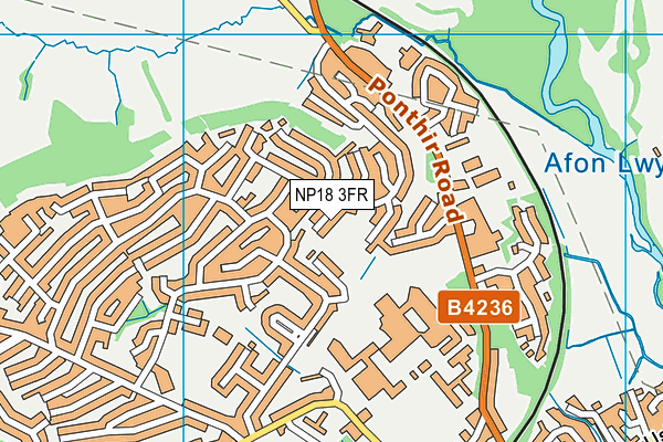 NP18 3FR map - OS VectorMap District (Ordnance Survey)