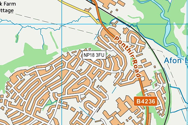 NP18 3FU map - OS VectorMap District (Ordnance Survey)