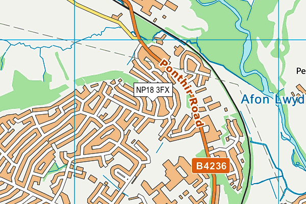 NP18 3FX map - OS VectorMap District (Ordnance Survey)