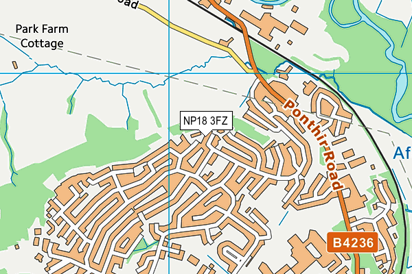 NP18 3FZ map - OS VectorMap District (Ordnance Survey)
