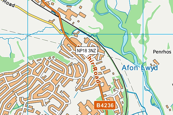 NP18 3NZ map - OS VectorMap District (Ordnance Survey)