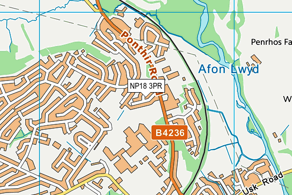 NP18 3PR map - OS VectorMap District (Ordnance Survey)