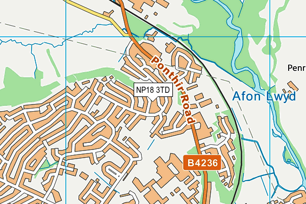 NP18 3TD map - OS VectorMap District (Ordnance Survey)