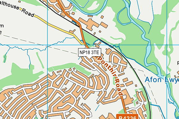 NP18 3TE map - OS VectorMap District (Ordnance Survey)
