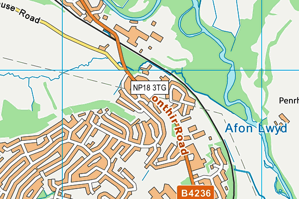 NP18 3TG map - OS VectorMap District (Ordnance Survey)