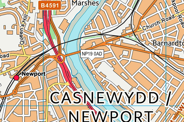 NP19 0AD map - OS VectorMap District (Ordnance Survey)