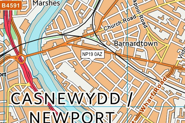 NP19 0AZ map - OS VectorMap District (Ordnance Survey)