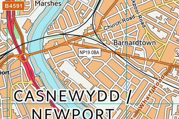 NP19 0BA map - OS VectorMap District (Ordnance Survey)