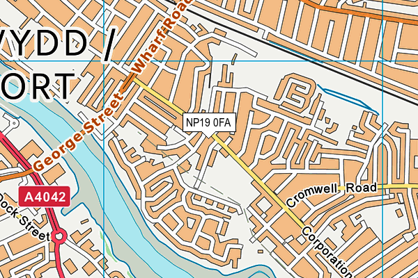NP19 0FA map - OS VectorMap District (Ordnance Survey)