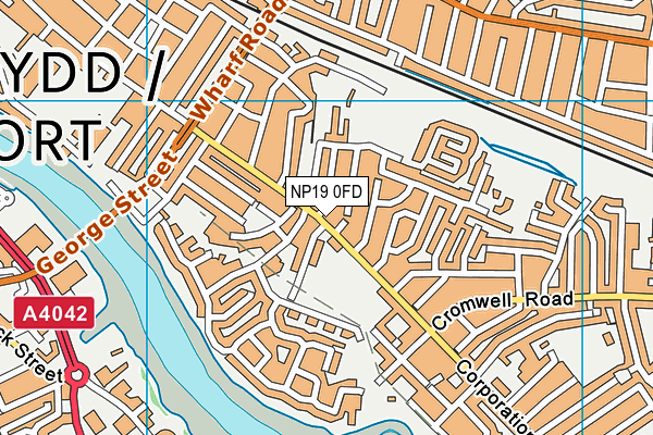NP19 0FD map - OS VectorMap District (Ordnance Survey)