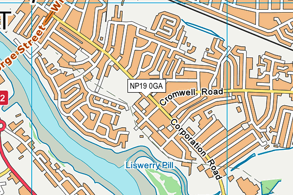 NP19 0GA map - OS VectorMap District (Ordnance Survey)