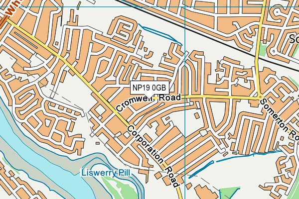 NP19 0GB map - OS VectorMap District (Ordnance Survey)