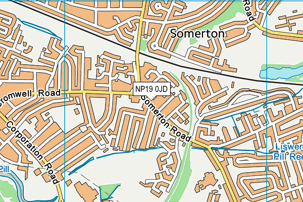NP19 0JD map - OS VectorMap District (Ordnance Survey)