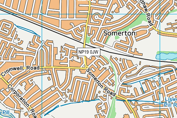 NP19 0JW map - OS VectorMap District (Ordnance Survey)