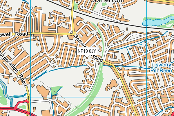NP19 0JY map - OS VectorMap District (Ordnance Survey)