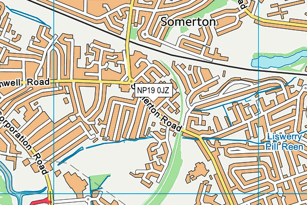 NP19 0JZ map - OS VectorMap District (Ordnance Survey)