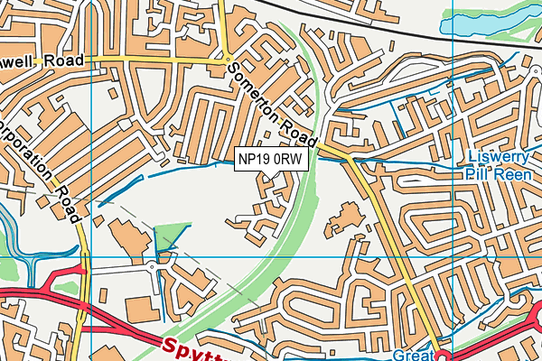 NP19 0RW map - OS VectorMap District (Ordnance Survey)