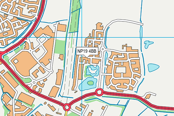 NP19 4BB map - OS VectorMap District (Ordnance Survey)