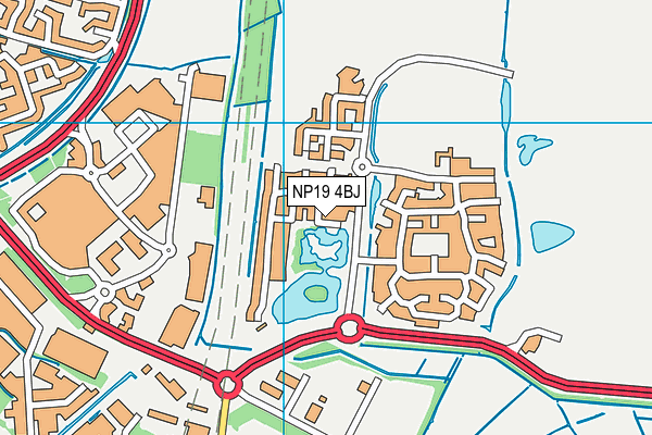 NP19 4BJ map - OS VectorMap District (Ordnance Survey)