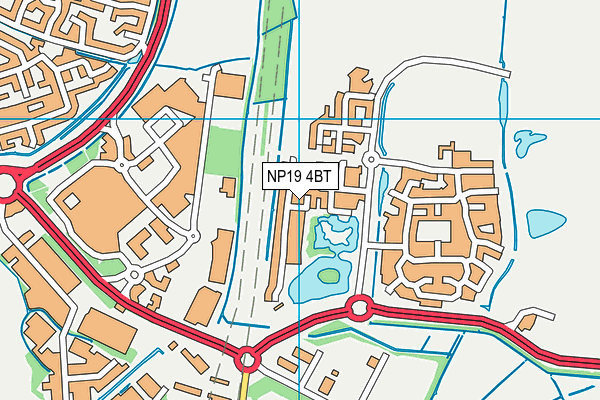 NP19 4BT map - OS VectorMap District (Ordnance Survey)