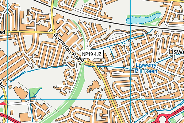 NP19 4JZ map - OS VectorMap District (Ordnance Survey)