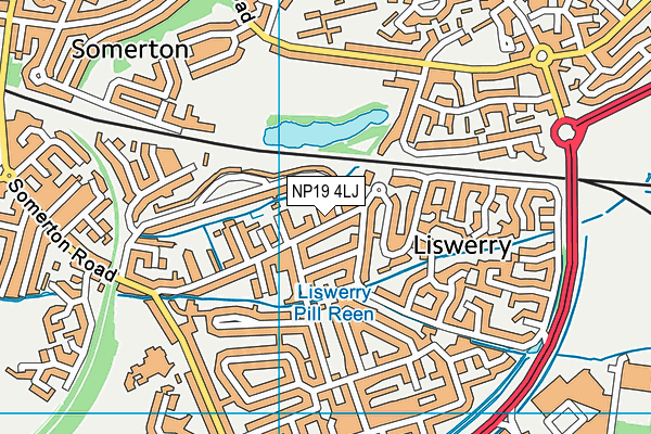 NP19 4LJ map - OS VectorMap District (Ordnance Survey)