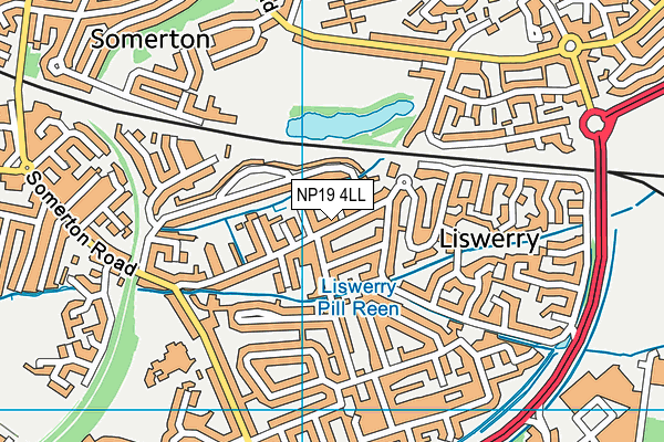 NP19 4LL map - OS VectorMap District (Ordnance Survey)