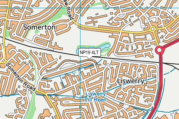 NP19 4LT map - OS VectorMap District (Ordnance Survey)
