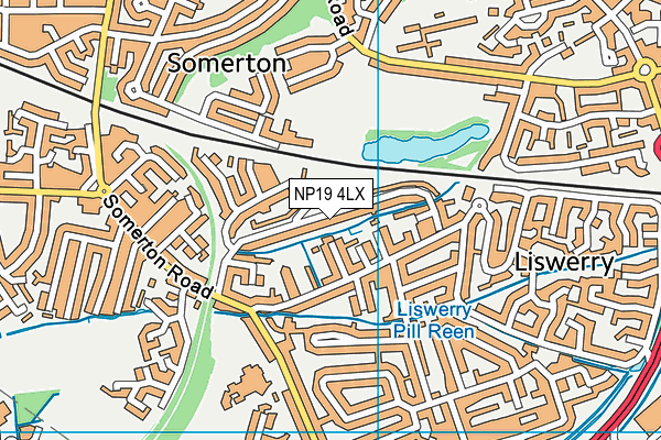 NP19 4LX map - OS VectorMap District (Ordnance Survey)