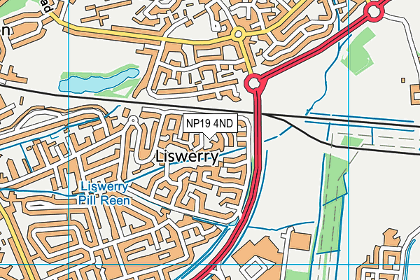 NP19 4ND map - OS VectorMap District (Ordnance Survey)