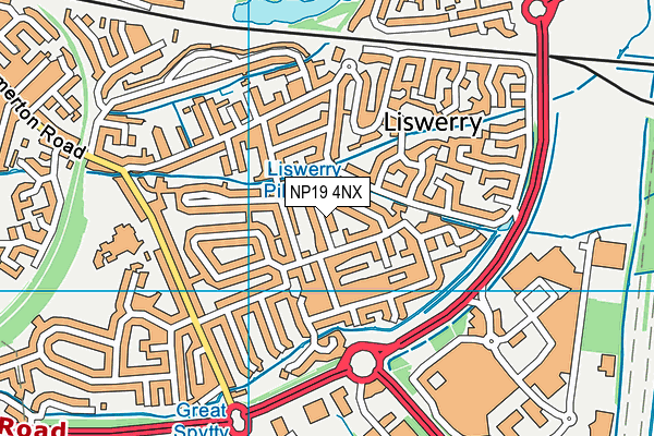 NP19 4NX map - OS VectorMap District (Ordnance Survey)