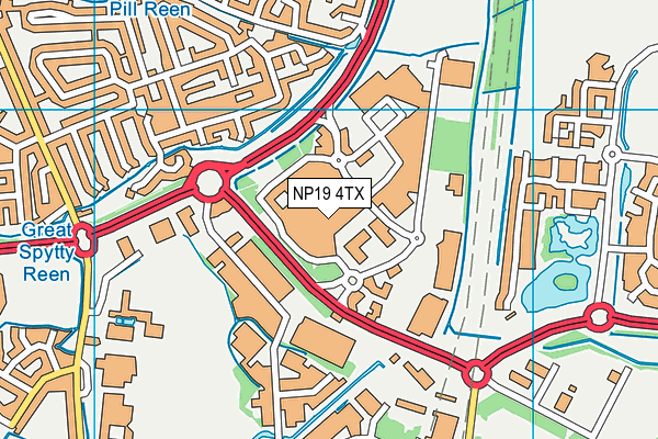 NP19 4TX map - OS VectorMap District (Ordnance Survey)
