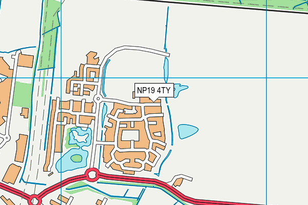 NP19 4TY map - OS VectorMap District (Ordnance Survey)