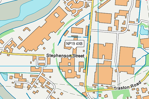 NP19 4XB map - OS VectorMap District (Ordnance Survey)