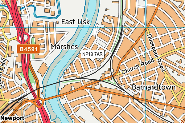 NP19 7AR map - OS VectorMap District (Ordnance Survey)