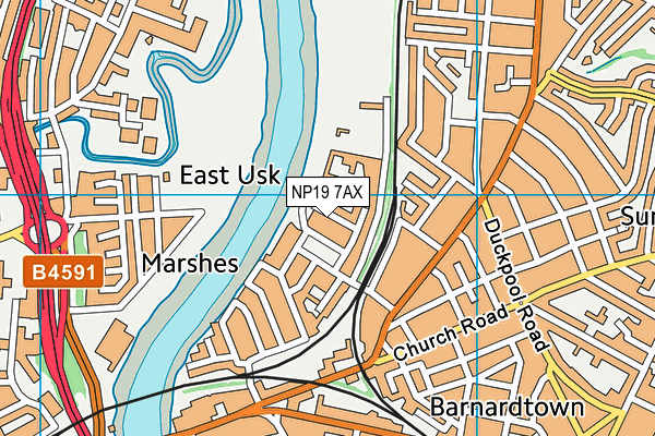 NP19 7AX map - OS VectorMap District (Ordnance Survey)