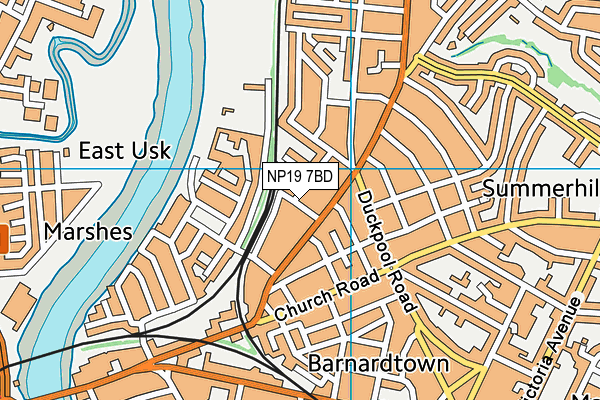 NP19 7BD map - OS VectorMap District (Ordnance Survey)